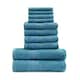 image 1 of VELVETIO 10 Piece Towel Bale Set Toronto Stripe Pattern - 100% Cotton, 450 GSM Blue
