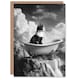 image 1 of Cat Lover Kitten Bathtub Waterfall Cliff Surreal Birthday Greeting Card