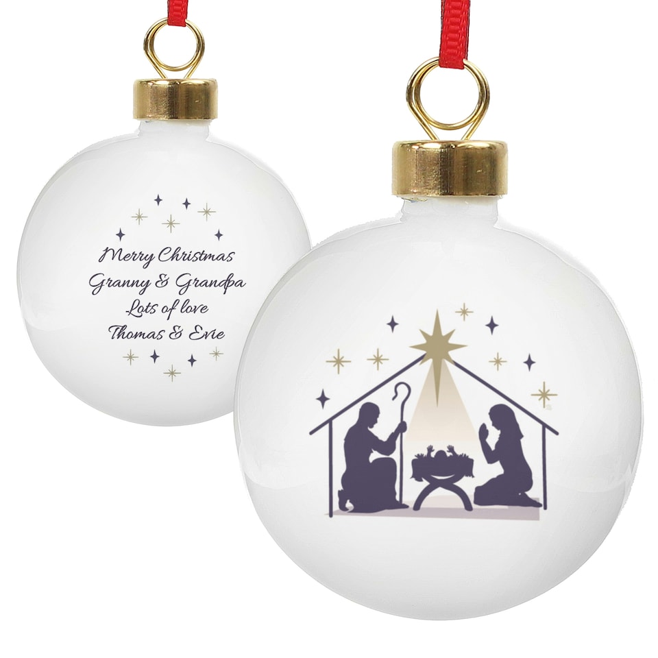 image 1 of Personalised Nativity Bauble