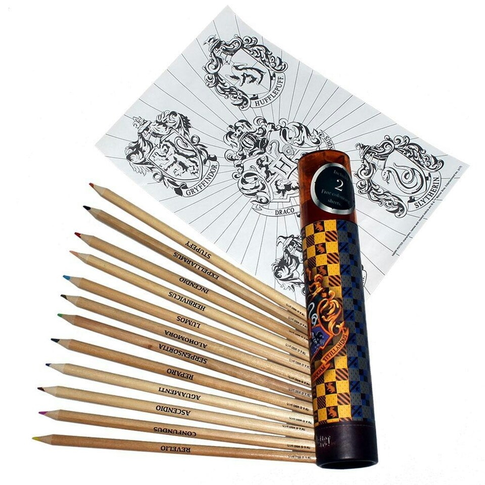 image 1 of Harry Potter Official Colouring Pencil Tube - Multicolour - One Size