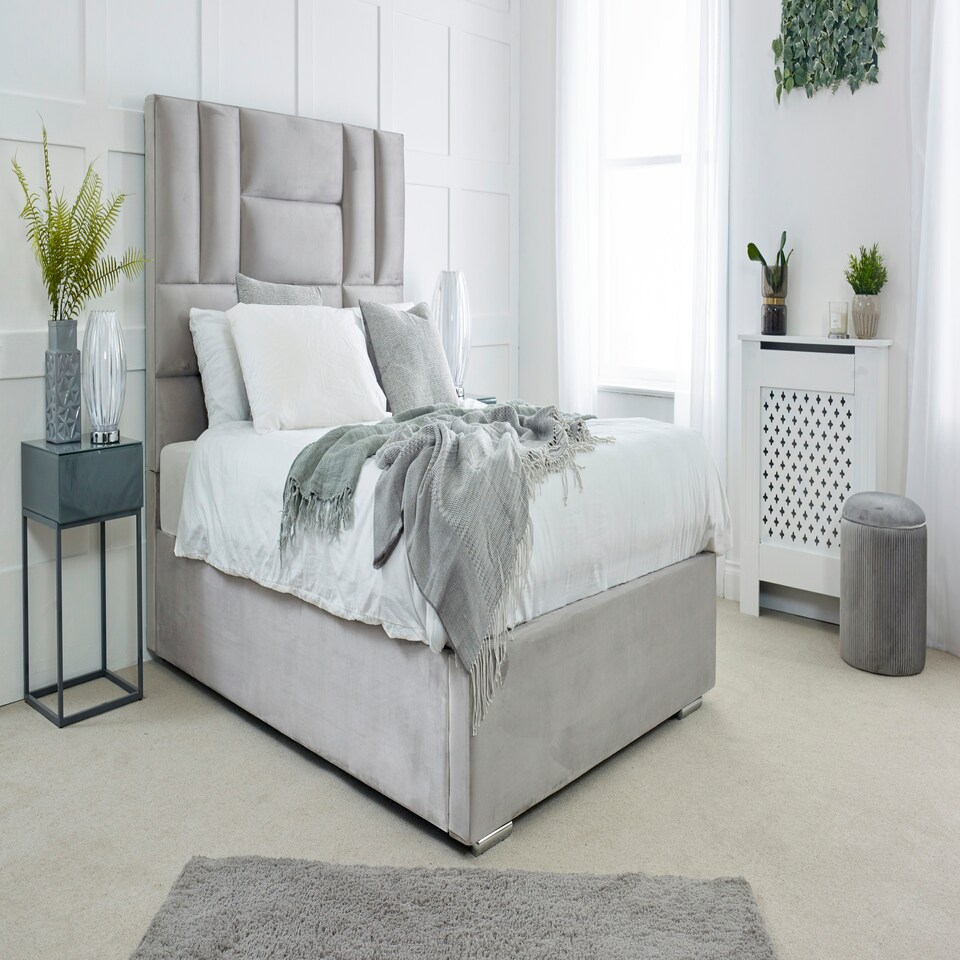 image 1 of Ofsted Plush Superking Bed Frame - Silver