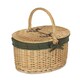 image 1 of Cotton Lined Buff Oval Picnic Basket Green | Green | One Size
