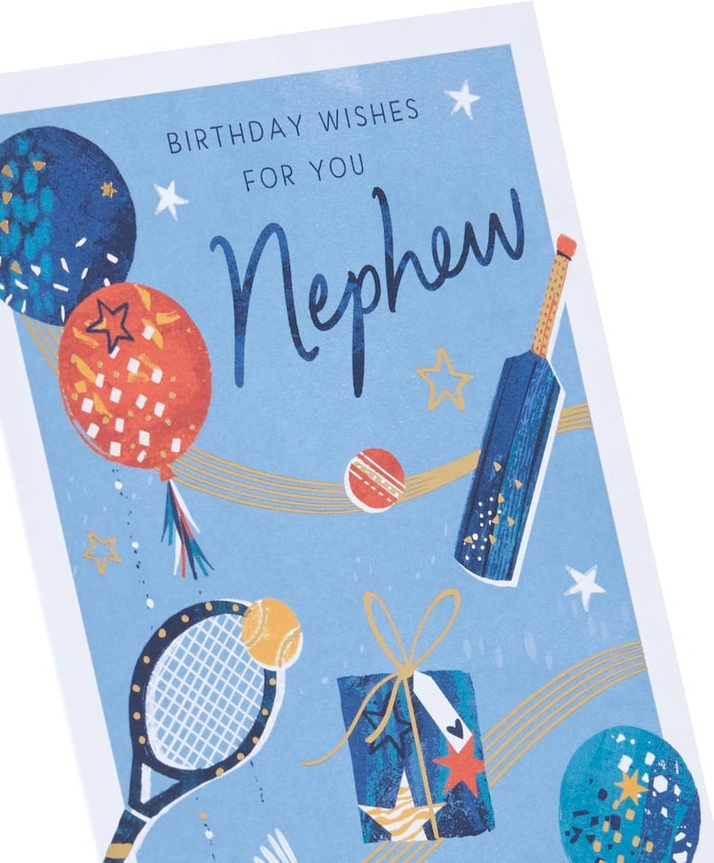 image 1 of Sport Equipment Design Nephew Birthday Card