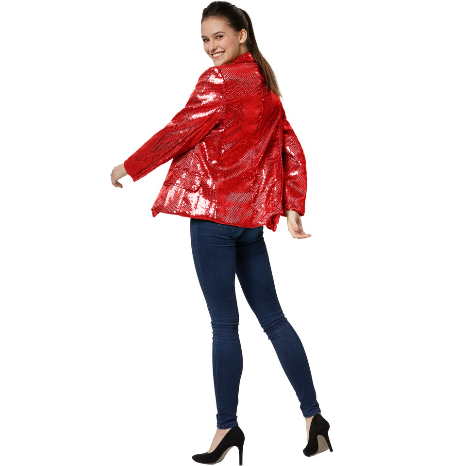 image 1 of Womens sequin jacket | Red | red | 1