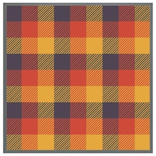 Orange check pattern (Picture Frame) Grey | XL