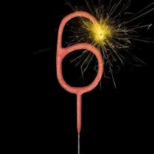 Rose Gold Number 6 Non Hand Held Sparkler 17cm
