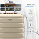 image 4 of 55x40x20cm Ryanair (Priority) TUI, Carry on Cabin Suitcase Hard Shell Approved for 60+ Airlines Cream | Cream/Brown | Cabin Bag