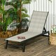 image 2 of Outsunny Outdoor PE Rattan Sun Loungers w/ 5-Position Backrest & Wheels, Grey