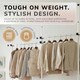 image 7 of Telescopic Wardrobe Organiser Double White Rail Clothes Rack Baskets Storage White | One Size