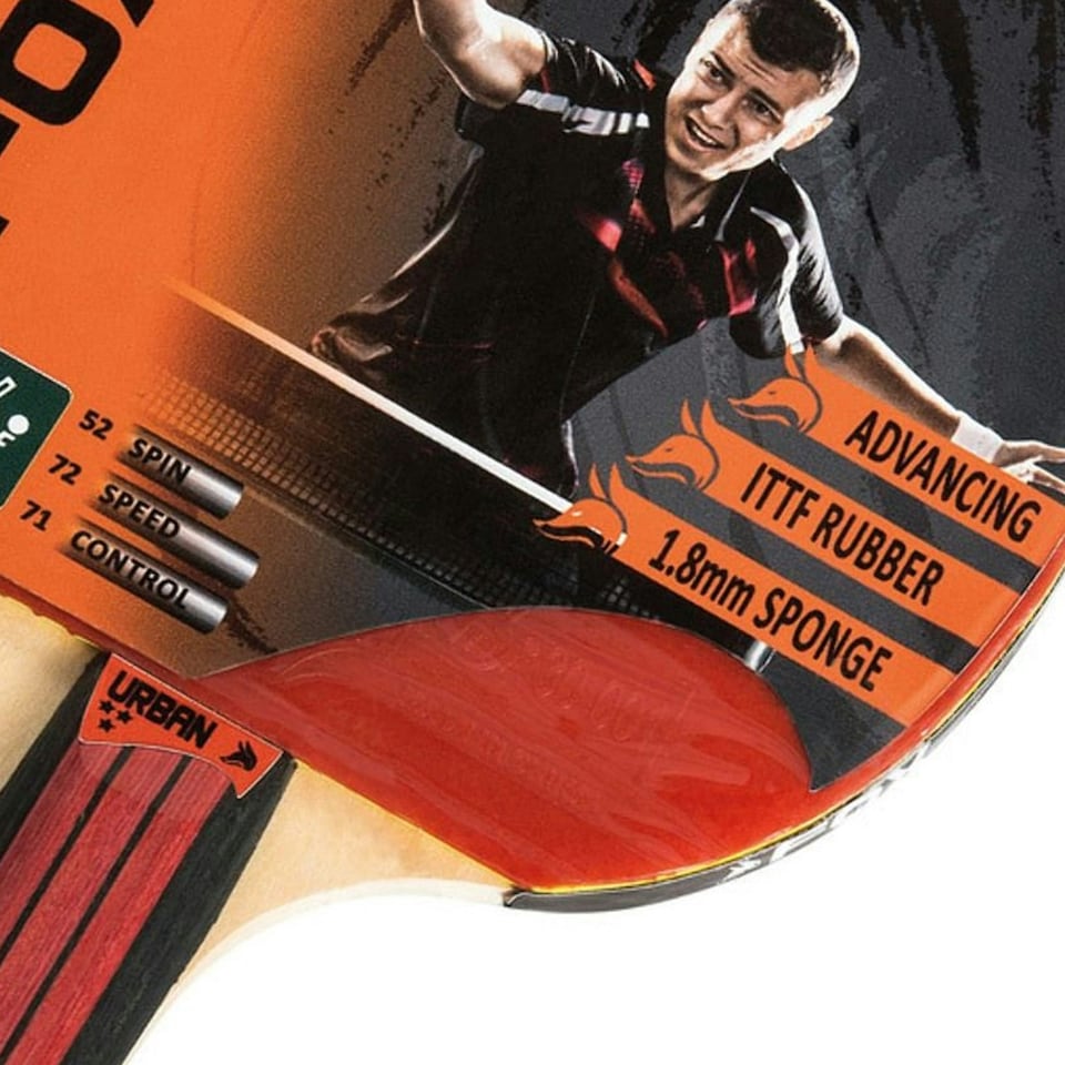 image 1 of Fox TT Urban 3 Star Table Tennis Bat - Black/Red - One Size