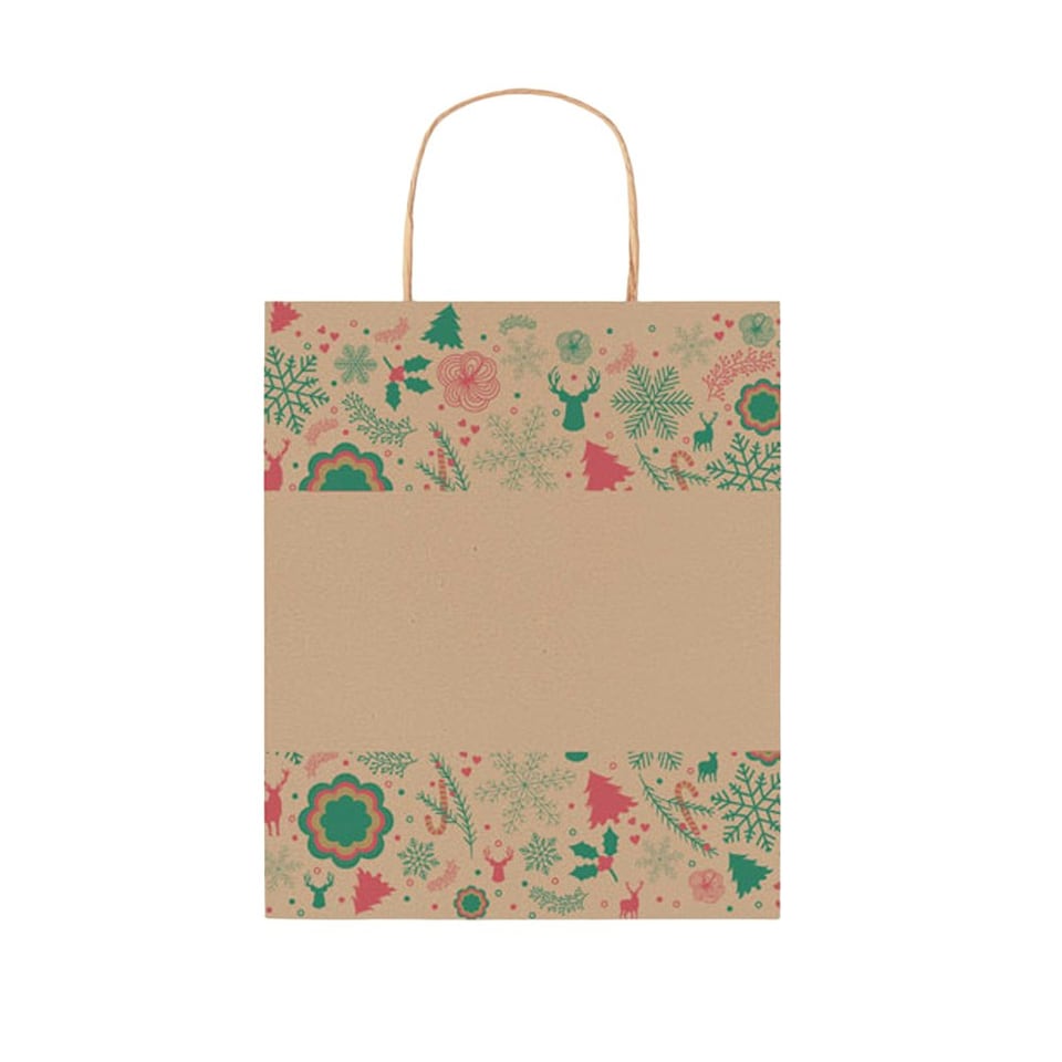 image 1 of MidOcean BAO Christmas Gift Bag - Beige - 40cm x 32cm x 12cm Brown