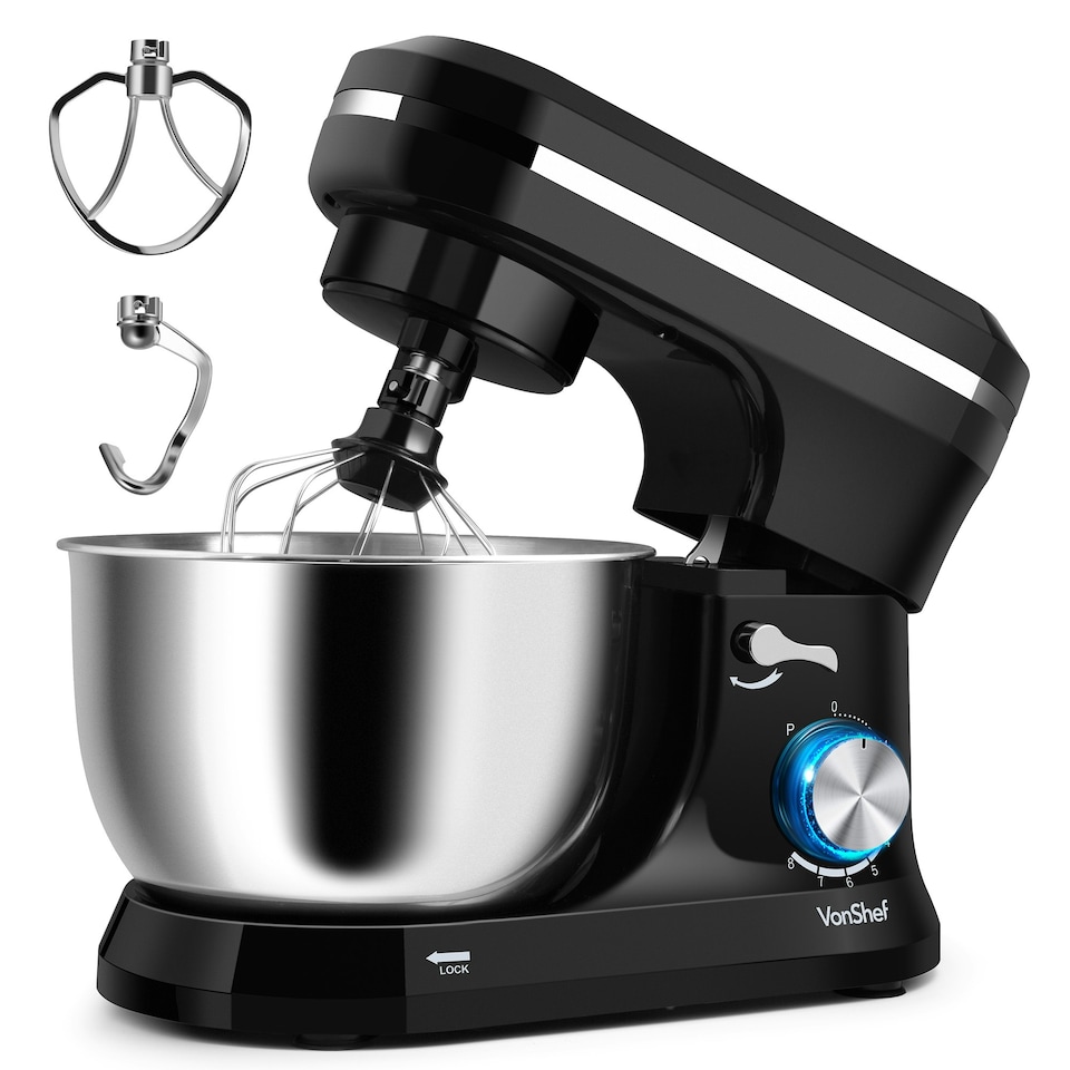 image 1 of VonShef Stand Mixer 1000W, Electric Food Mixer w/ 4.5L Bowl