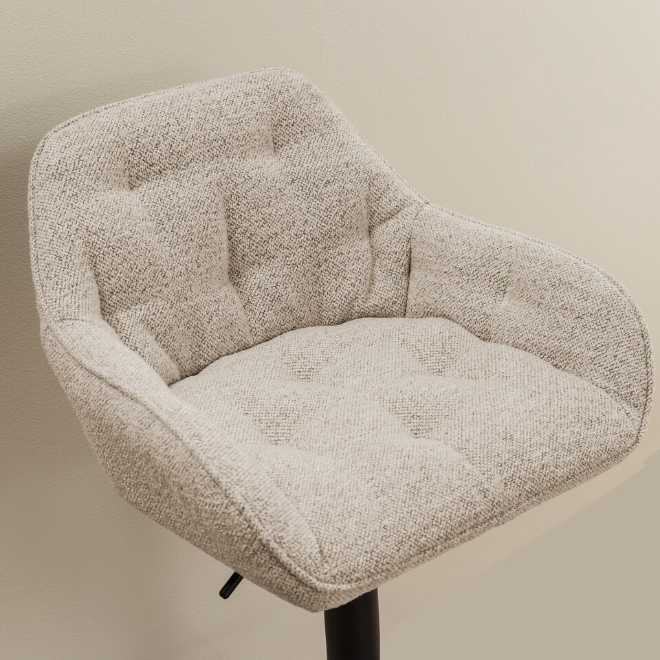 image 1 of Brooke Swivel Bar Stool with Height Adjustable Function in Monza Beige.