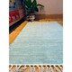 image 1 of Hush Hand Loomed Soft Rug in Muted Colours - Cotton - L120 x W180 cm - Turquoise Blue