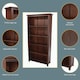image 2 of Boston 5-Shelf Tall Bookcase - Rich Dark Brown Lacquer Finish with Handcrafted Adjustable Shelves | Brown | Dark Brown | One Size | 1