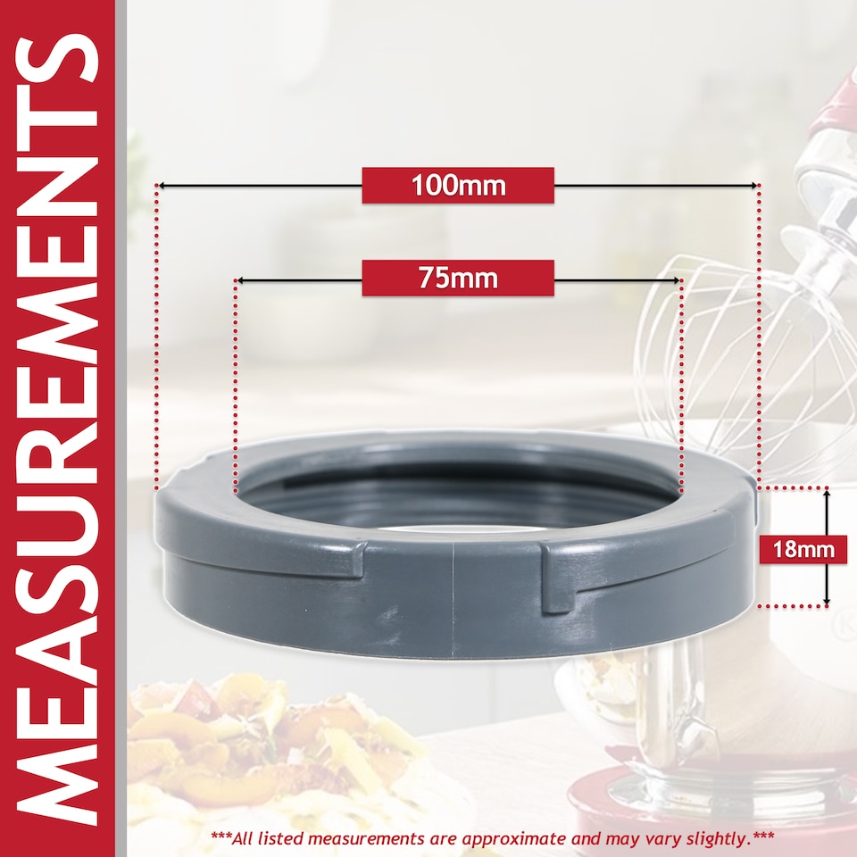 image 1 of SPARES2GO Bowl Ring Nut for Kenwood KMIX KMX75 KMX750 KMX754 KMX760 KMX761 KMX770 Stand Mixer (4 Lugs)