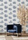 image 2 of Elsie Burton Versaille Toile Grey/Navy Wallpaper | Blue