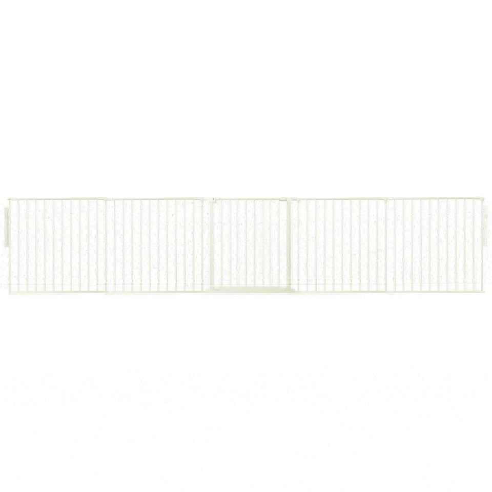 image 1 of Safetots Premium Multi Panel Room Divider, up to 370cm Wide, White, 70cm Tall, Multi Panel Flexible Room Barrier, Room Divider with Door for Baby White