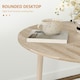 image 6 of HOMCOM Foldable Dining Table, Round Drop Leaf Table, Wood Legs, Grey