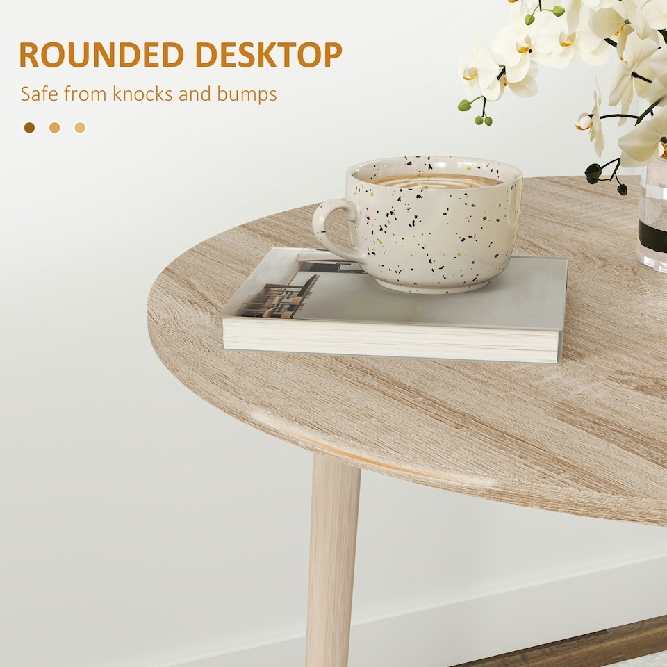 image 1 of HOMCOM Foldable Dining Table, Round Drop Leaf Table, Wood Legs, Grey