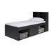 image 1 of 3 Feet Low Cabin Bed with Bookcase Headboard - L214 x W96 x H100 cm - Black - Assembly Required