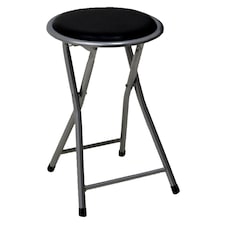 Black Padded Folding Breakfast Kitchen Bar Stool Seat | Black