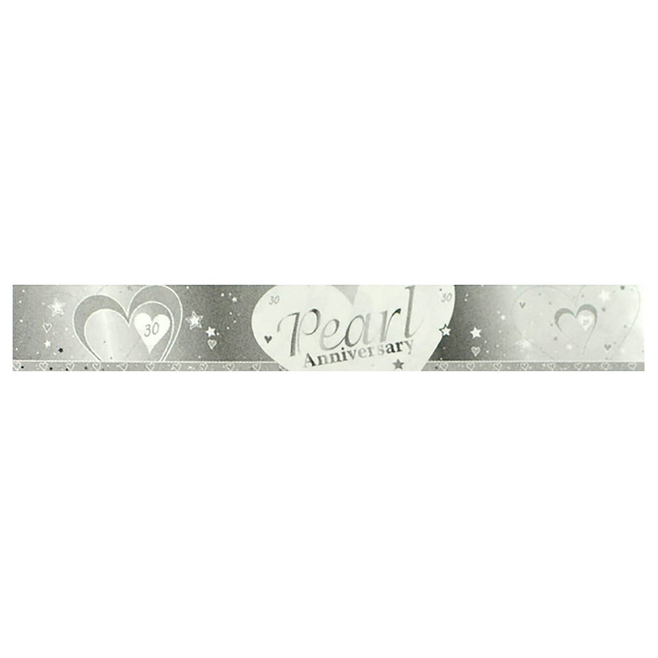 Creative Party 9 Foot Anniversary Foil Banner - Pearl - Silver - One Size