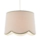 image 2 of Natural Oatmeal Textured Linen Scallop Lamp Shade with Olive Trims | Green | Olive Green | 1