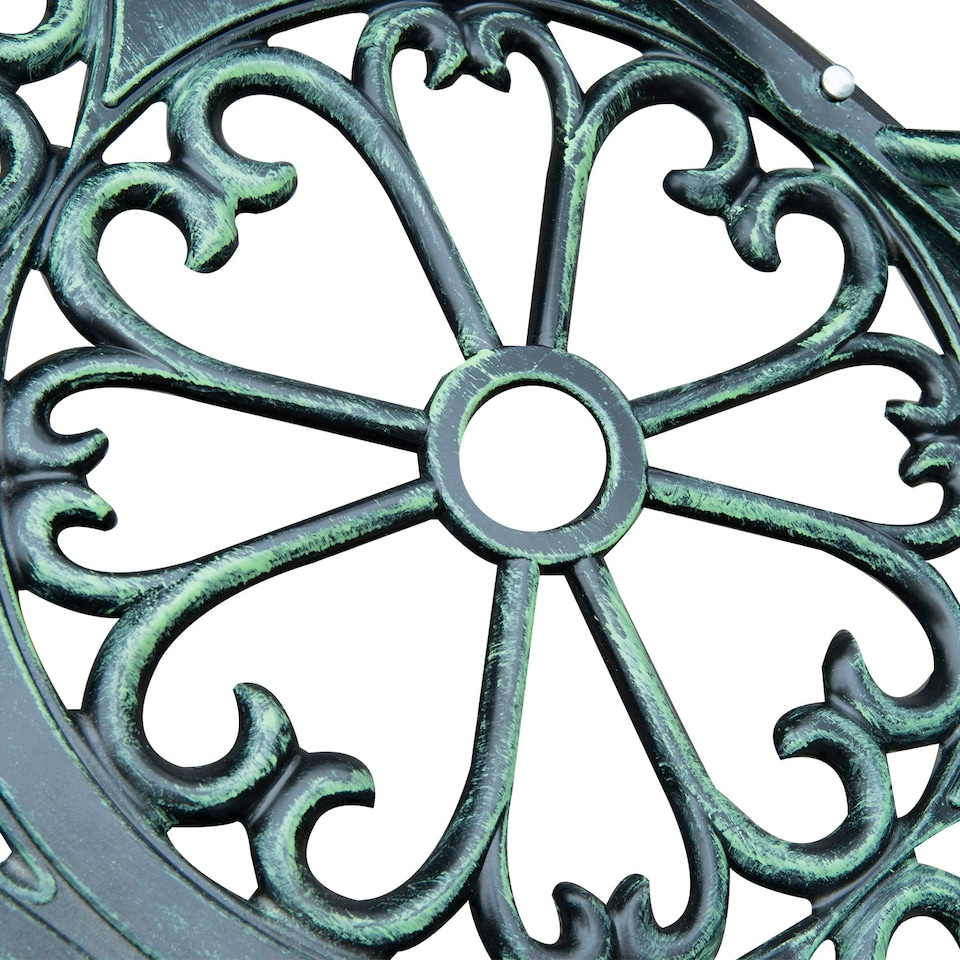 image 1 of Outsunny Garden Bench Porch Park Chair Seater Antique Rose Style Cast Aluminium
