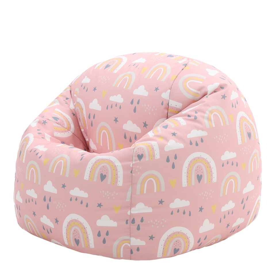 image 1 of Kids Rainbow Bean Bag Chair Pink Childrens Bean Bags | Pink | Pink | 1