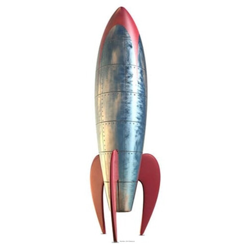 Retro Rocket Lifesize Cardboard Cutout - 186cm