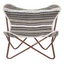 Cefena Grey And White Butterfly Chair Multi