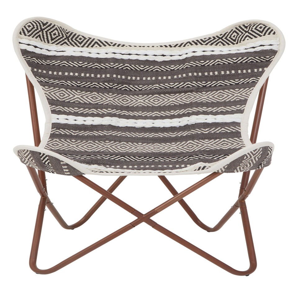 image 1 of Cefena Grey And White Butterfly Chair Multi