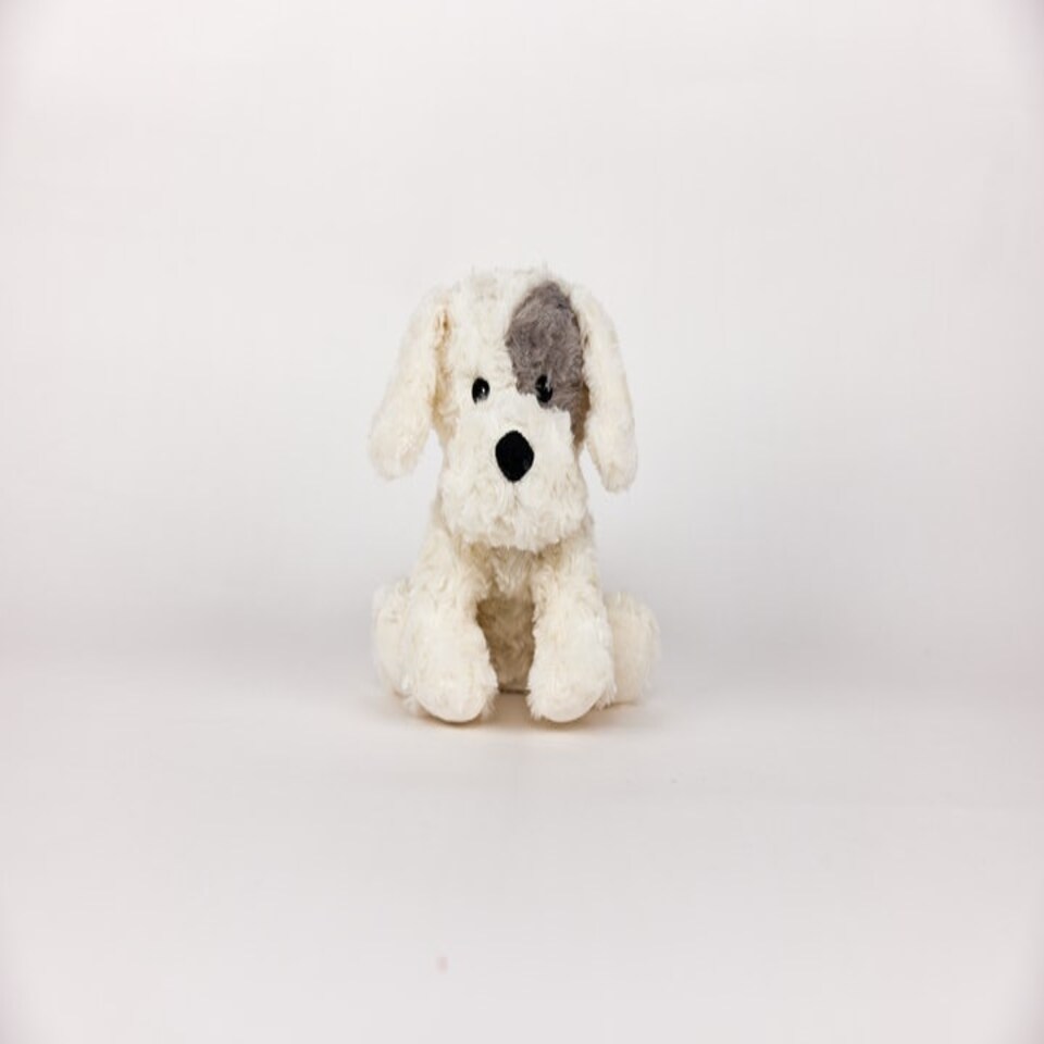 image 1 of Warmies Plush Curly Patch Dog Microwavable LARGE