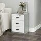 image 7 of Ash Grey 3-Drawer Bedside Table Brown | Accent Colour: Oak