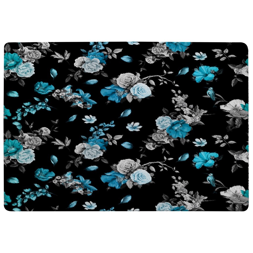 Blue Roses Rug | Multi - Tesco Groceries