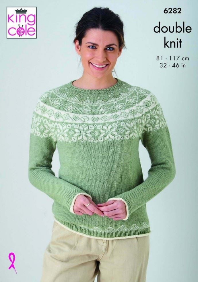 King Cole Luxury Merino DK Knitting Pattern 6282, Sweaters for Women - 32 - 46 Inches