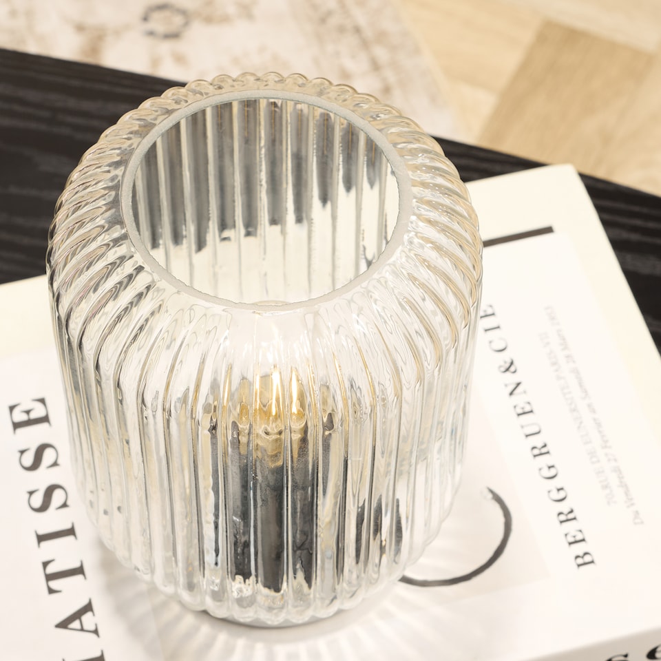 image 1 of OHS Glass Cordless Table Lamp LED Battery Operated Night Light
