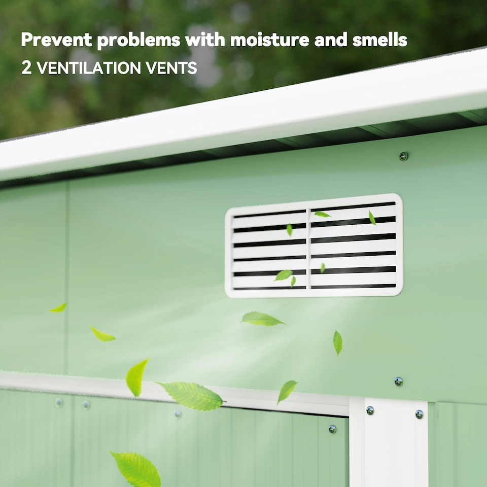 image 1 of Outsunny 7 x 4ft Outdoor Garden Storage Shed for Backyard Patio Light Green