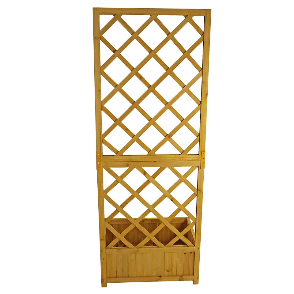 image 1 of Wooden Garden Planter Lattice Large Patio Climbing Plant Box Raise Bed Flowerpot