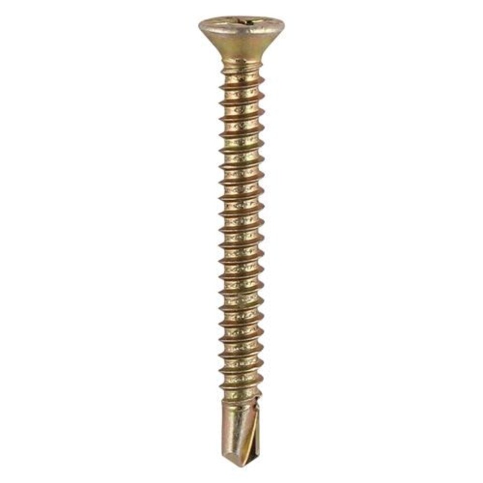 image 1 of Timco - Window Fabrication Screws - Countersunk - PH - Self-Tapping - Self-Drilling Point - Yellow (Size 3.9 x 45 - 500 Pieces)