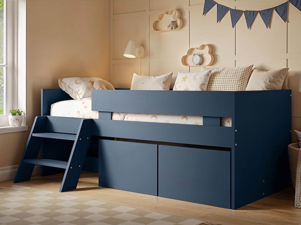 image 1 of Flair Logan Single Storage Low Sleeper Blue Bed