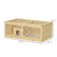image 7 of PawHut Wooden Hamster Cage w/ Sliding Tray, Openable Top, Hut, Natural Wood