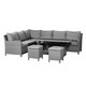 image 1 of Paris 7 Pc Deluxe Modular Corner Dining Set - Synthetic Rattan - H68 x W80 x L150 cm - Grey