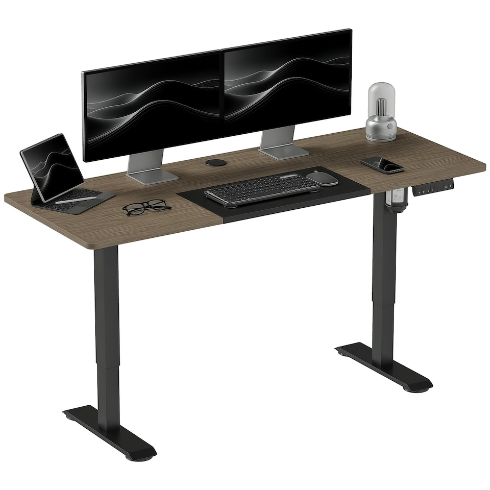image 1 of Vinsetto Height Adjustable Electric Standing Desk with 4 Memory Preset Black
