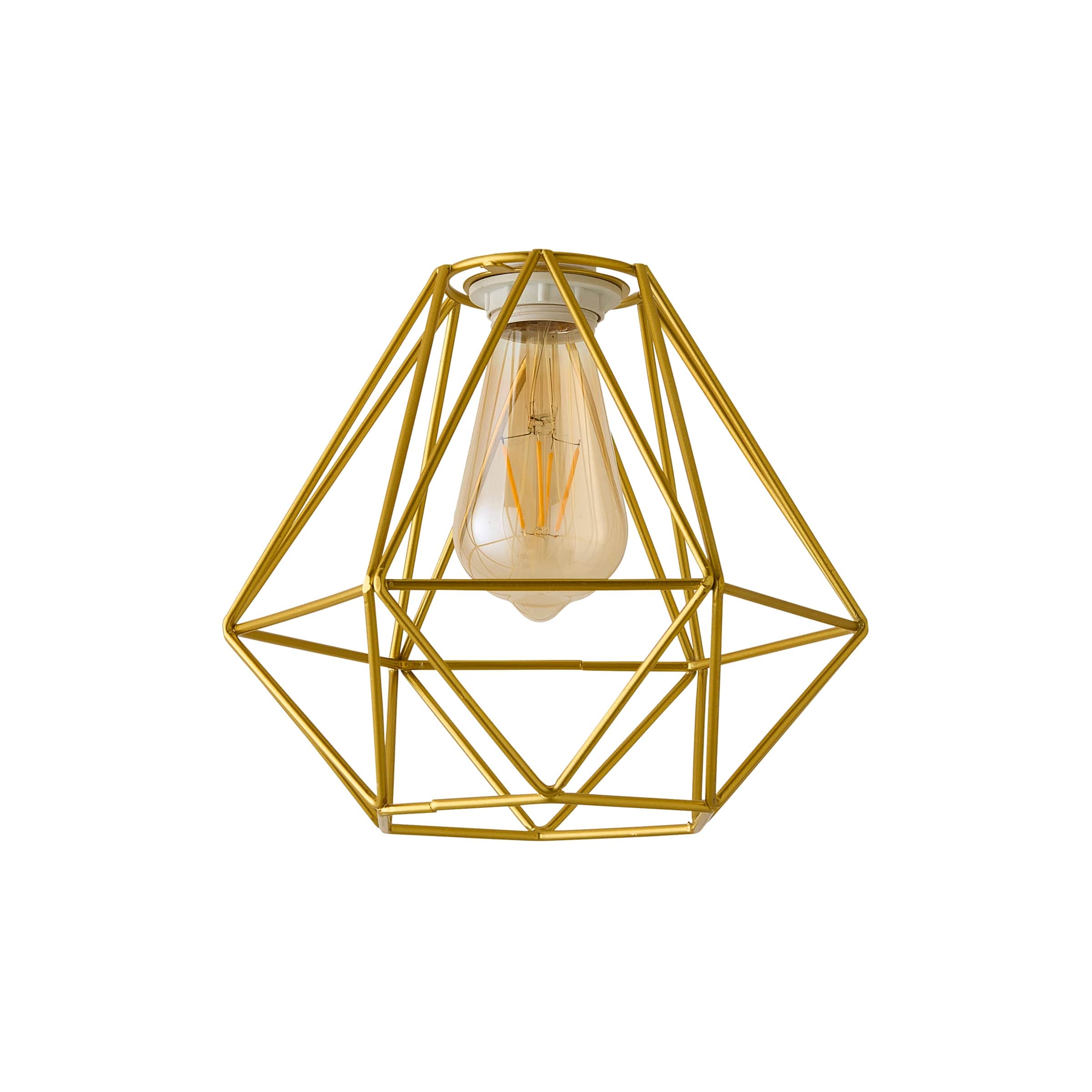 ValueLights Diablo Gold Metal Basket Ceiling Pendant Shade | Gold