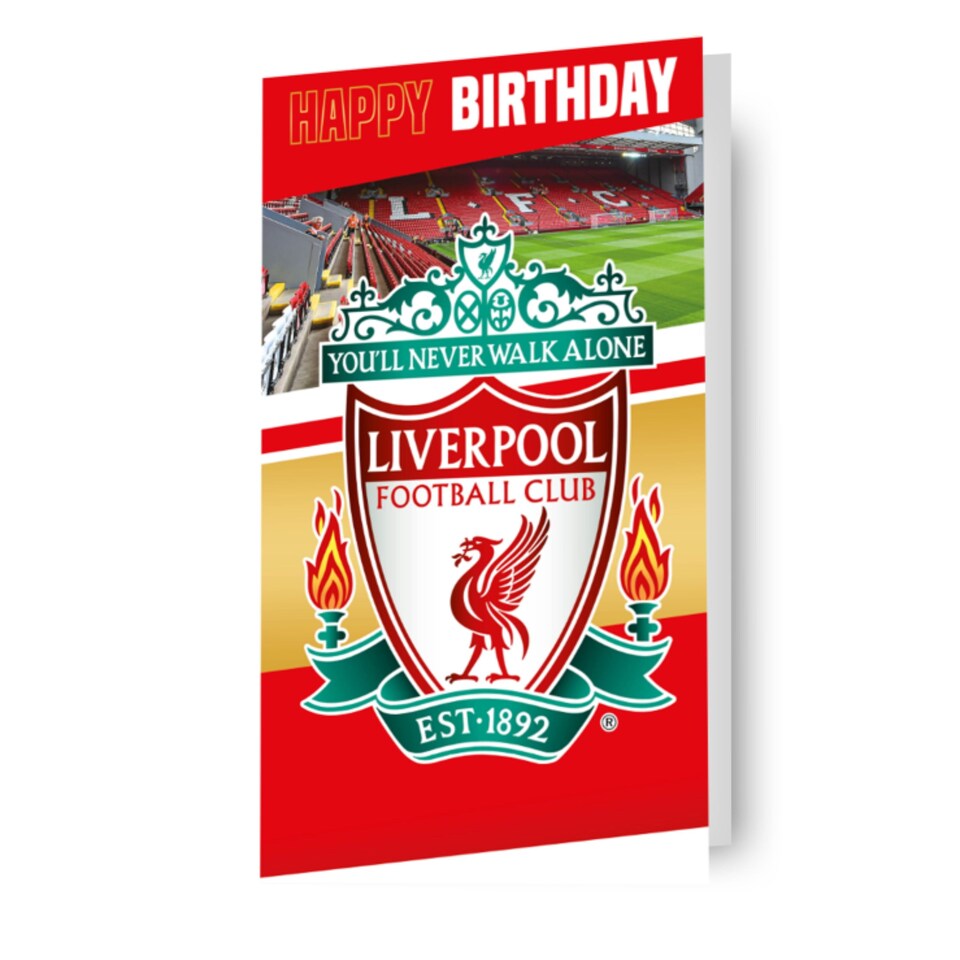 image 1 of Liverpool FC Personalise Birthday Card With Sticker Sheet