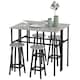 image 2 of HOMCOM 6-Piece Bar Table Set, Counter Height Kitchen Dining Set with 2 High Tables & 4 Stools, Space Saving Compact Bar Furniture for Small Kitchens and Flats, Multiple Arrangements, Grey