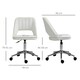 image 3 of Vinsetto Mid-Back Swivel Home Office Chair Scallop Computer Chair Cream White