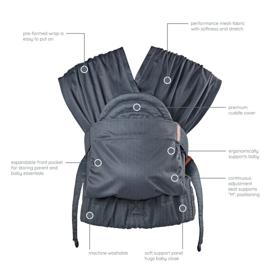 image 1 of Infantino Hug & Cuddle Adjustable Hybrid Wrap Carrier